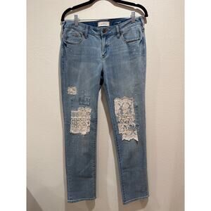 Women’s Sundance magnolia jeans straight lace boho size 30 patchwork